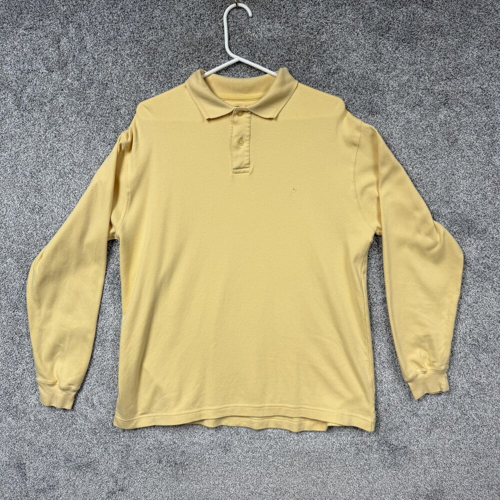 Pierre Cardin Polo Shirt Mens L Yellow Classic Preppy Business Casual Layering